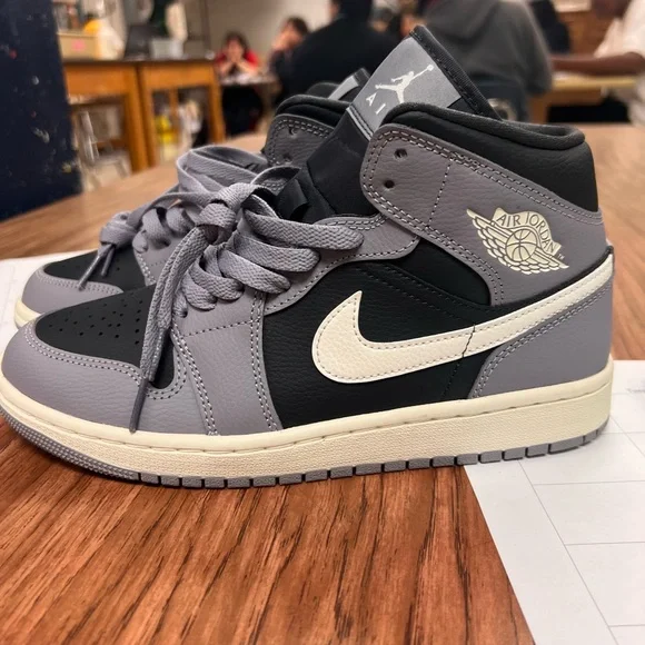 Nike W Air Jordan Mid Cement Grey BQ6472-022 Women's Size